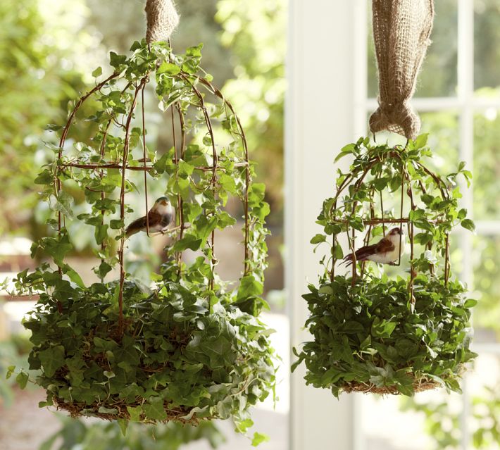  moss cute mushroom birds and hang them with a swatch of burlap