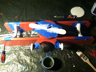 painting a wooden plane