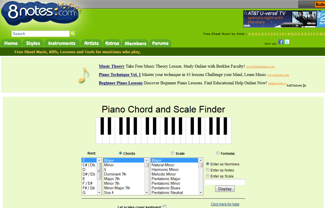 Elliott Music Studio Piano Chord and Scale Finder