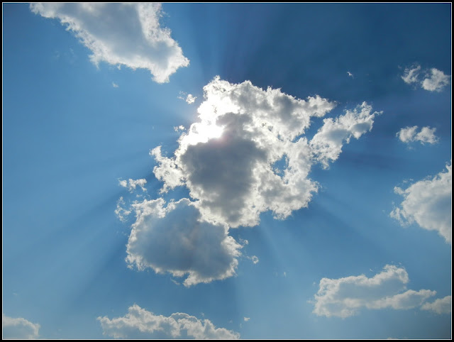 Sun behind clouds over Wyoming