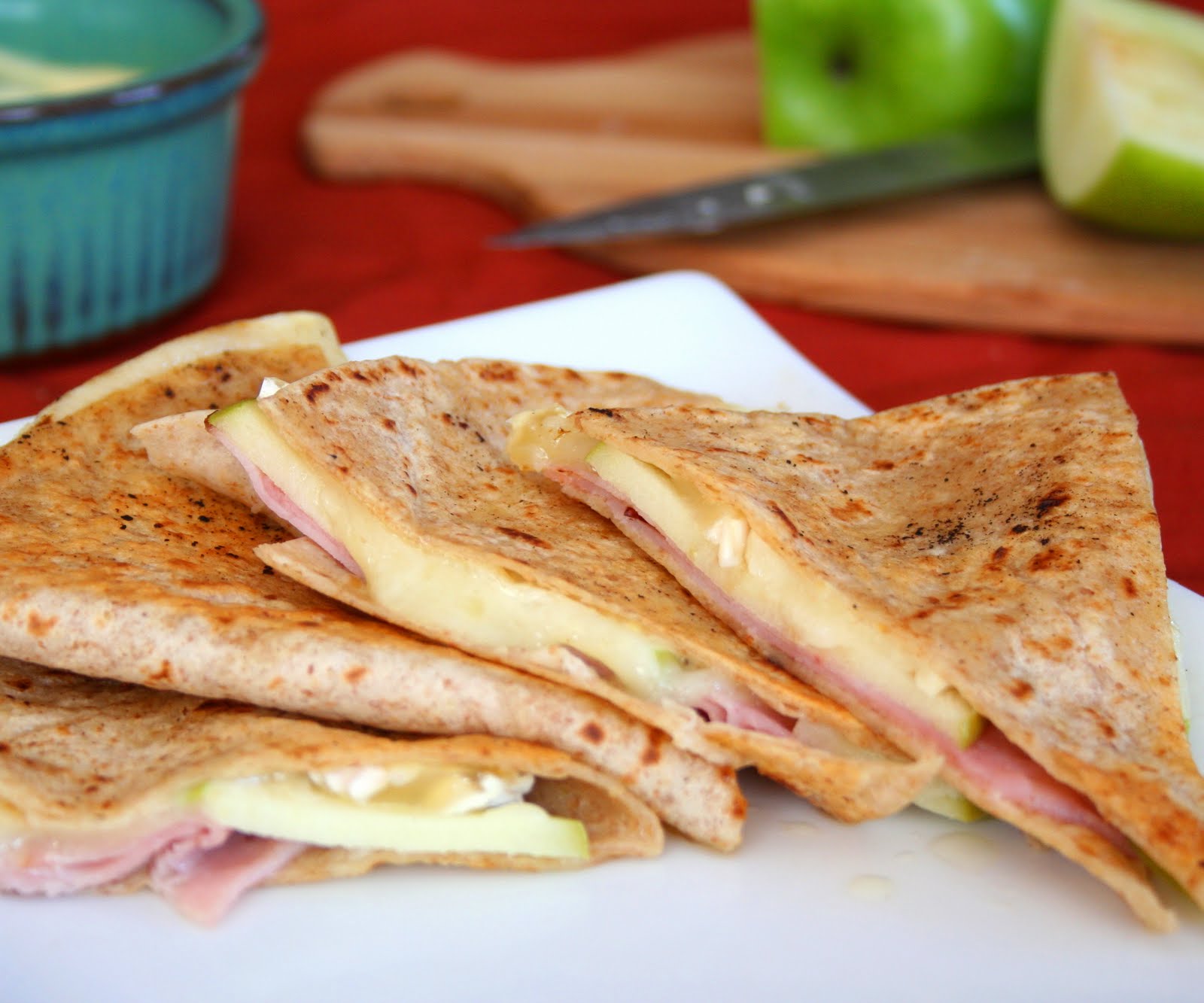 Brie, Ham and Green Apple Quesadilla (Low Carb) All Day I Dream About