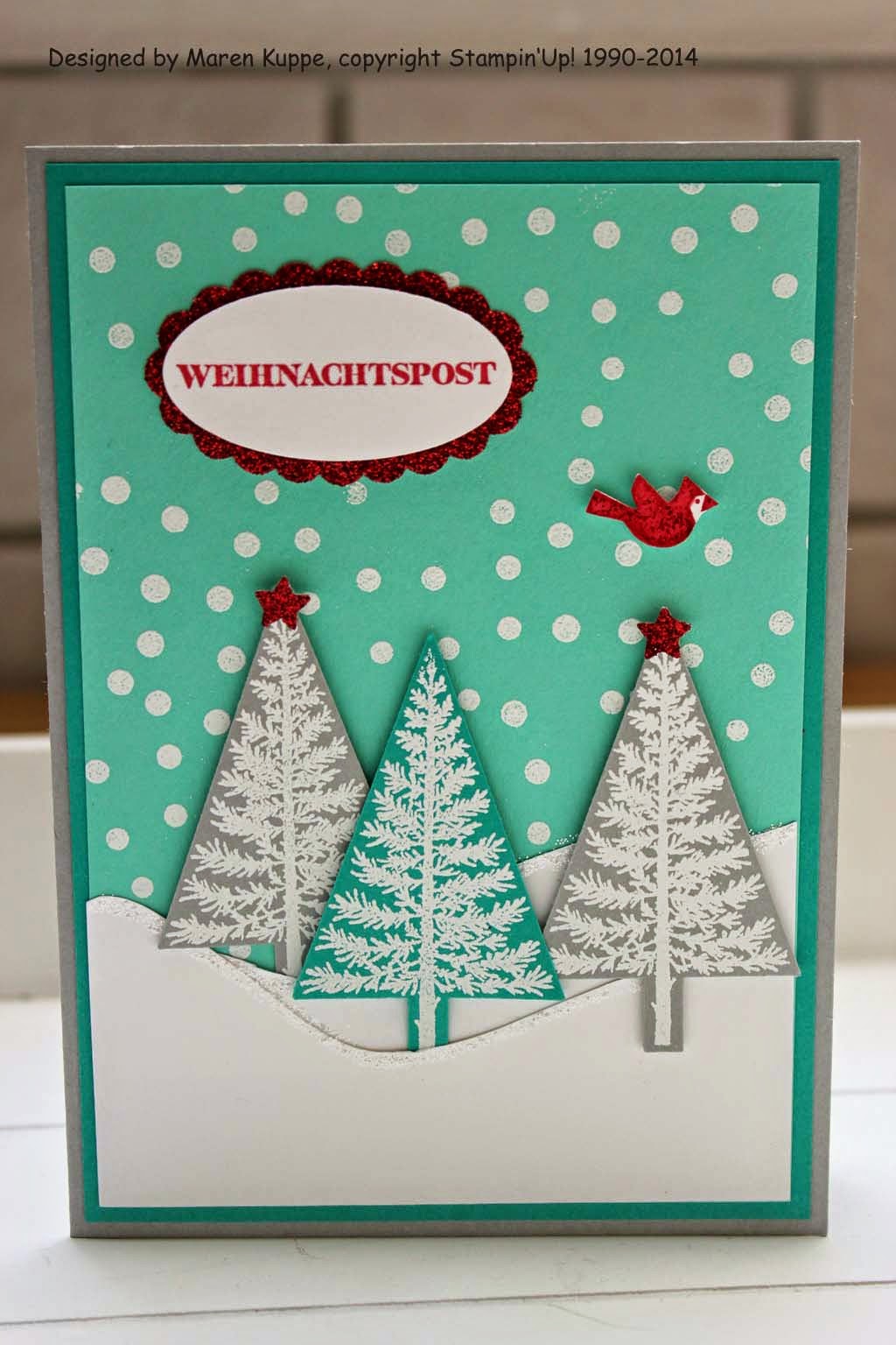 Maren's Stempelseite: Die 1. Weihnachtskarte für dieses Jahr