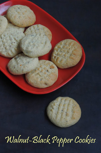 Walnut Black Pepper cookies, Walnut cookies with peppercorns