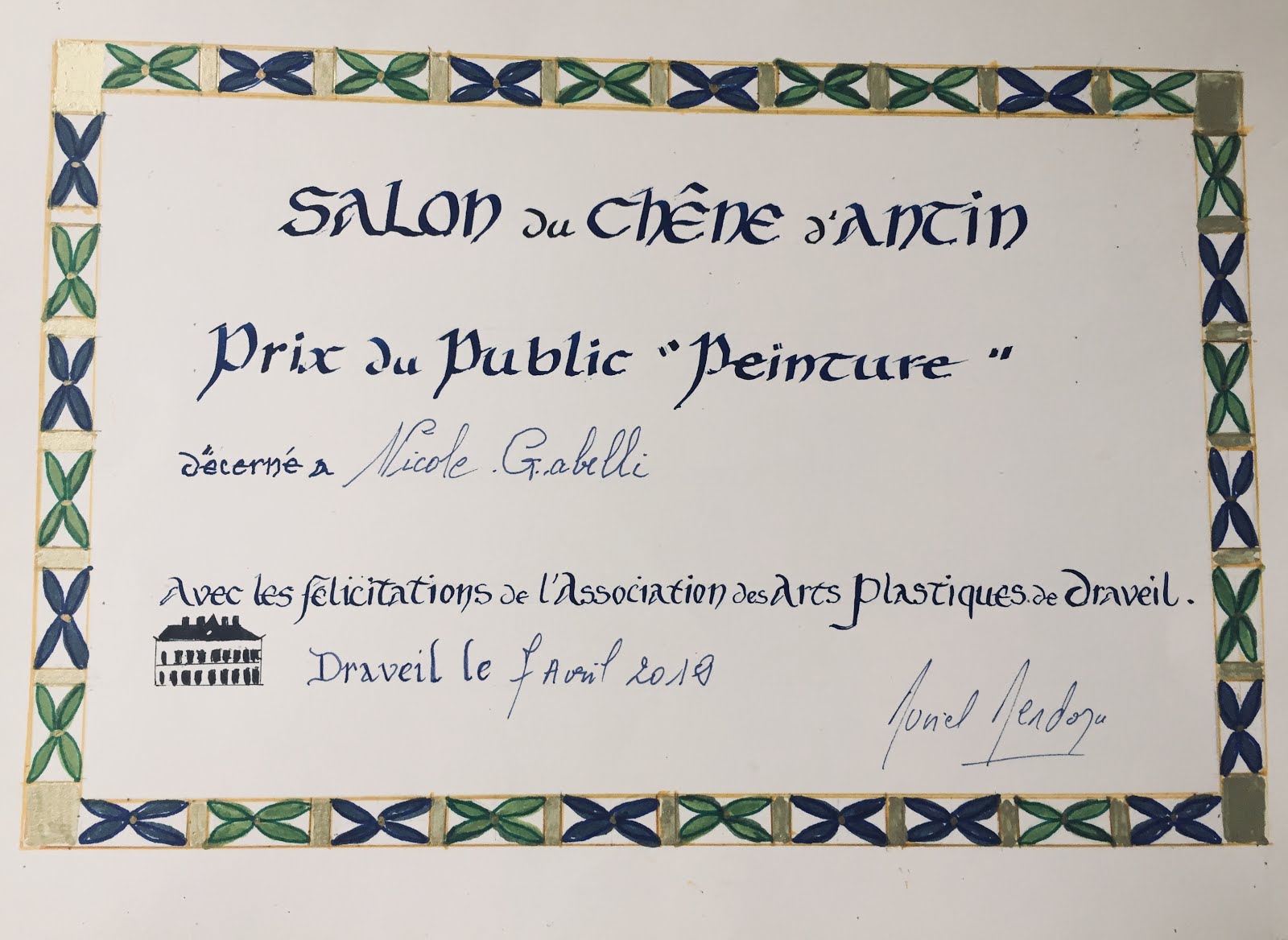 1 er prix de la peinture pour le tableau "Médiéval"