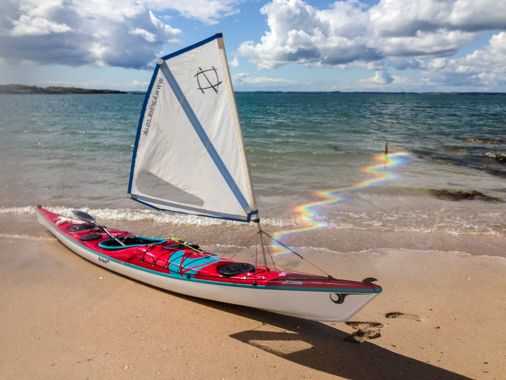 Sea kayaking with Upwind paddle sailing with the P&H