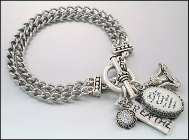Inspirational charm bracelet, saying charm bracelet, quote jewelry