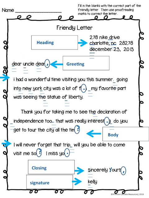 Lesson Plan For Writing A Friendly Letter 3rd Grade - friendly letter