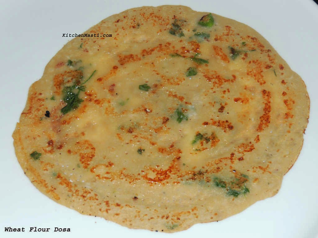 Instant Wheat Flour Dosa, Godhi / Godhuma pancake Vegetarian Recipes