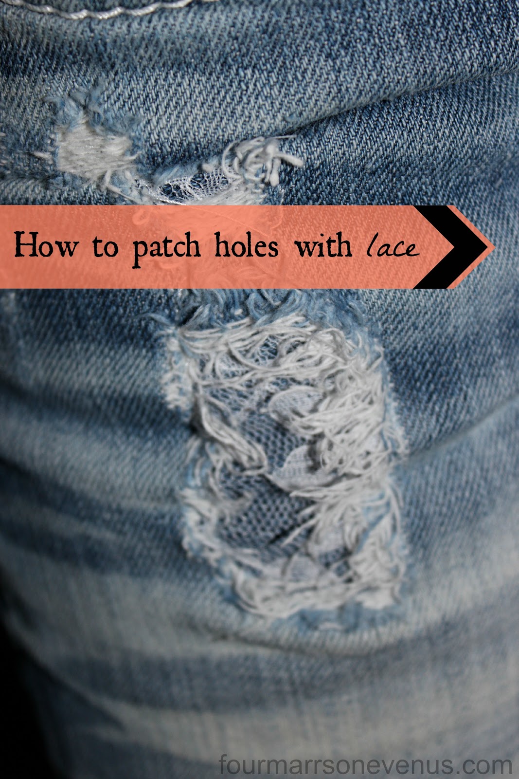 Patch holes with lace How to patch jeans, Patch hole, Sewing