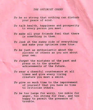 the OPTIMIST CREED