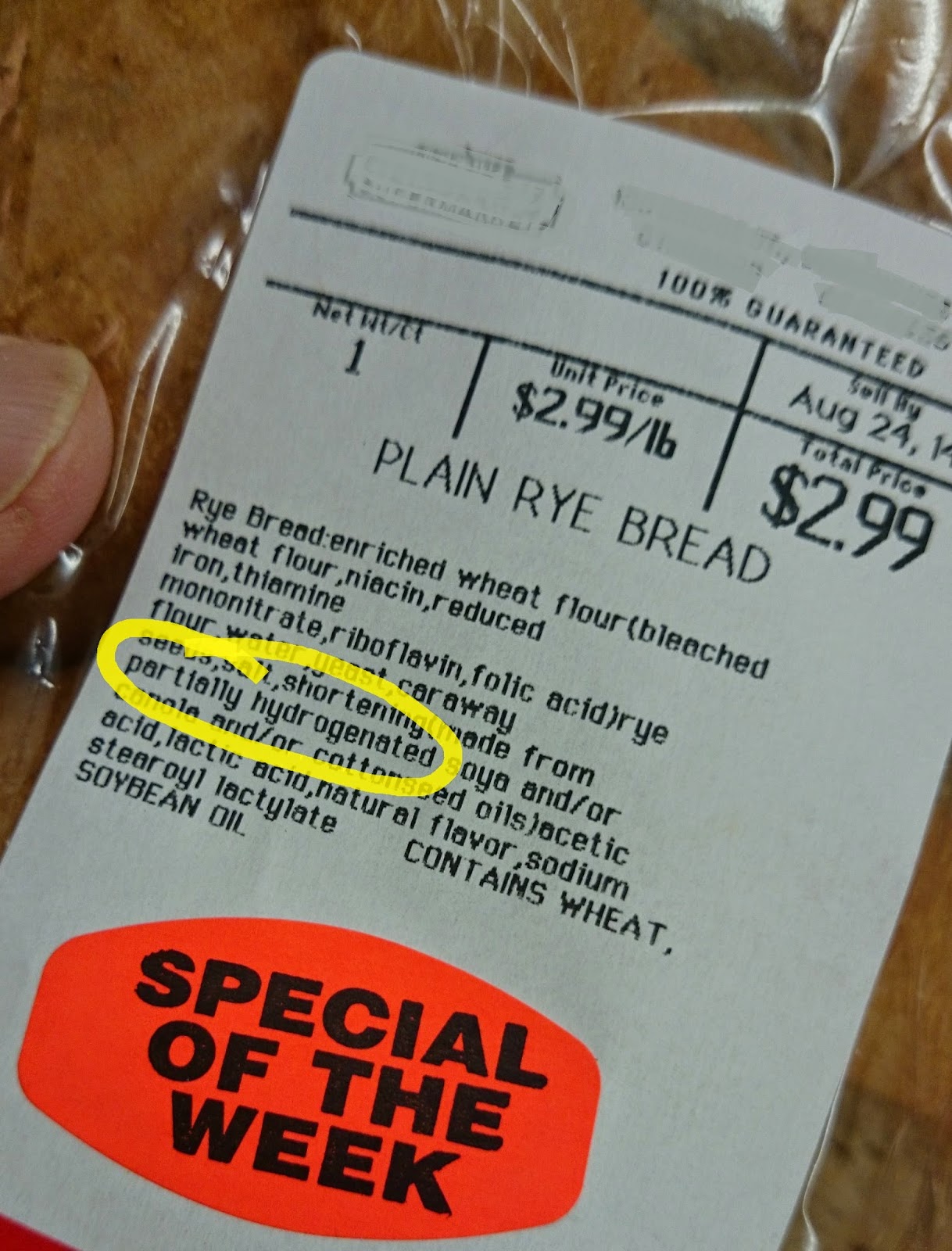 Dave's Cupboard Shortening In Bread