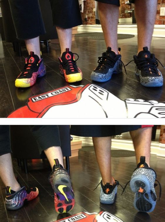 foamposite safari on feet