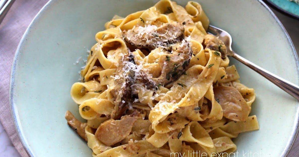My Little Expat Kitchen Fettuccine with fresh porcini mushrooms and