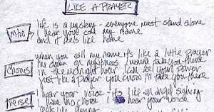 Amomadonna Madonna S Own Hand Written Lyrics For The Song Like A Prayer 19