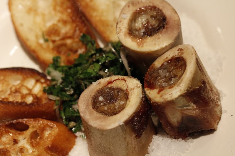 salt and love roasted bone marrow with parsley salad