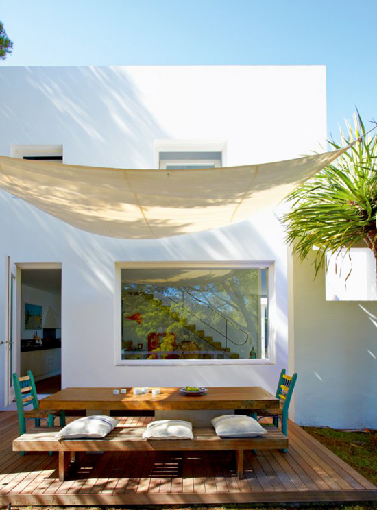 A contemporary summer house in Costa Brava, Spain, via Marie Claire Maison. #terrace #canopy