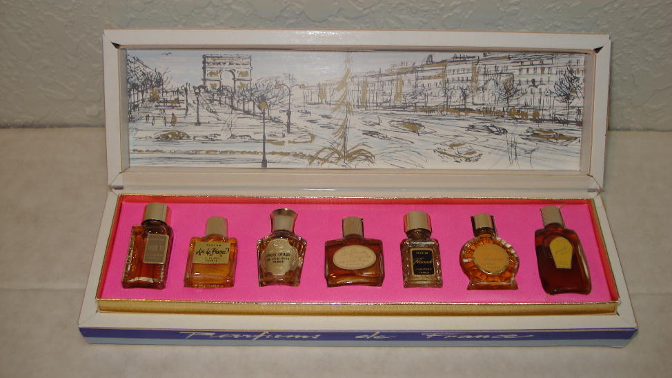 Les Parfums De Paris Miniature Perfume Bottles in Box - Ruby Lane