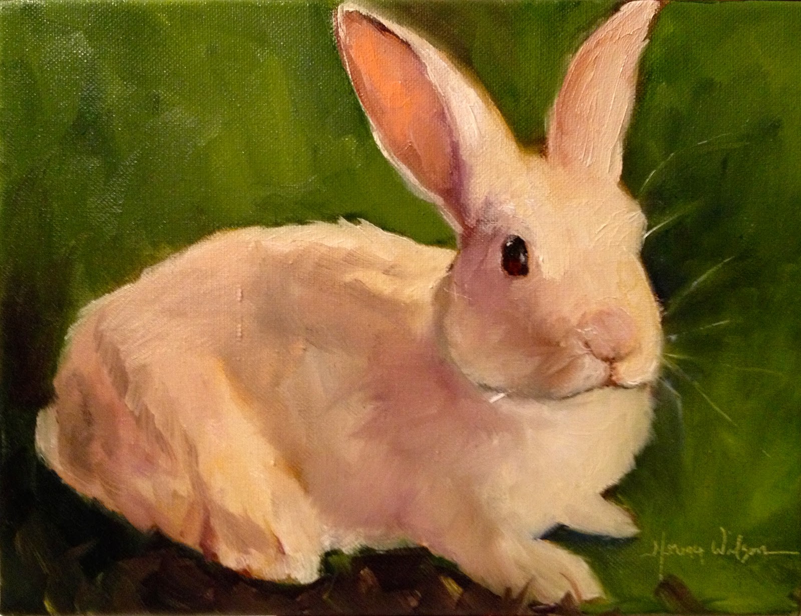 Norma Wilson Art Norma Wilson Original Oil Bunny Rabbit Hare