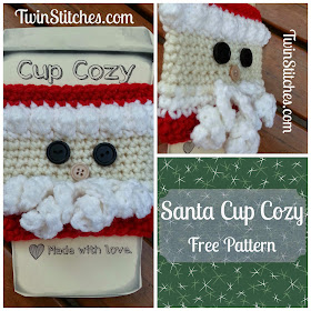 Santa Cup Cozy from Tw-In Stitches Blog