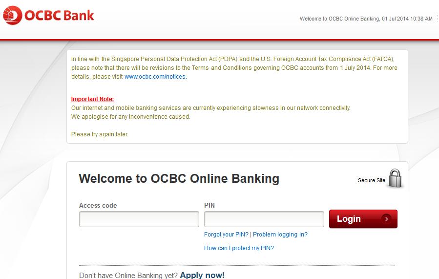 Reflections Ocbc Internet Banking Slowness Or Just Dead