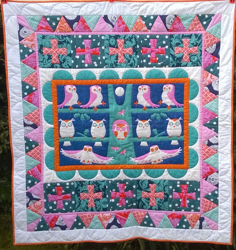 Chicky Quilts Finished tea towel owl quilt
