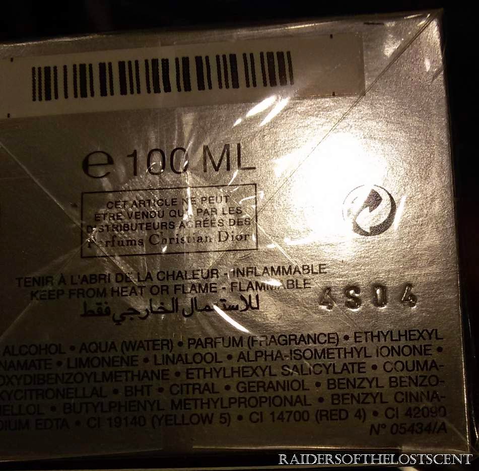 dior homme intense batch codes