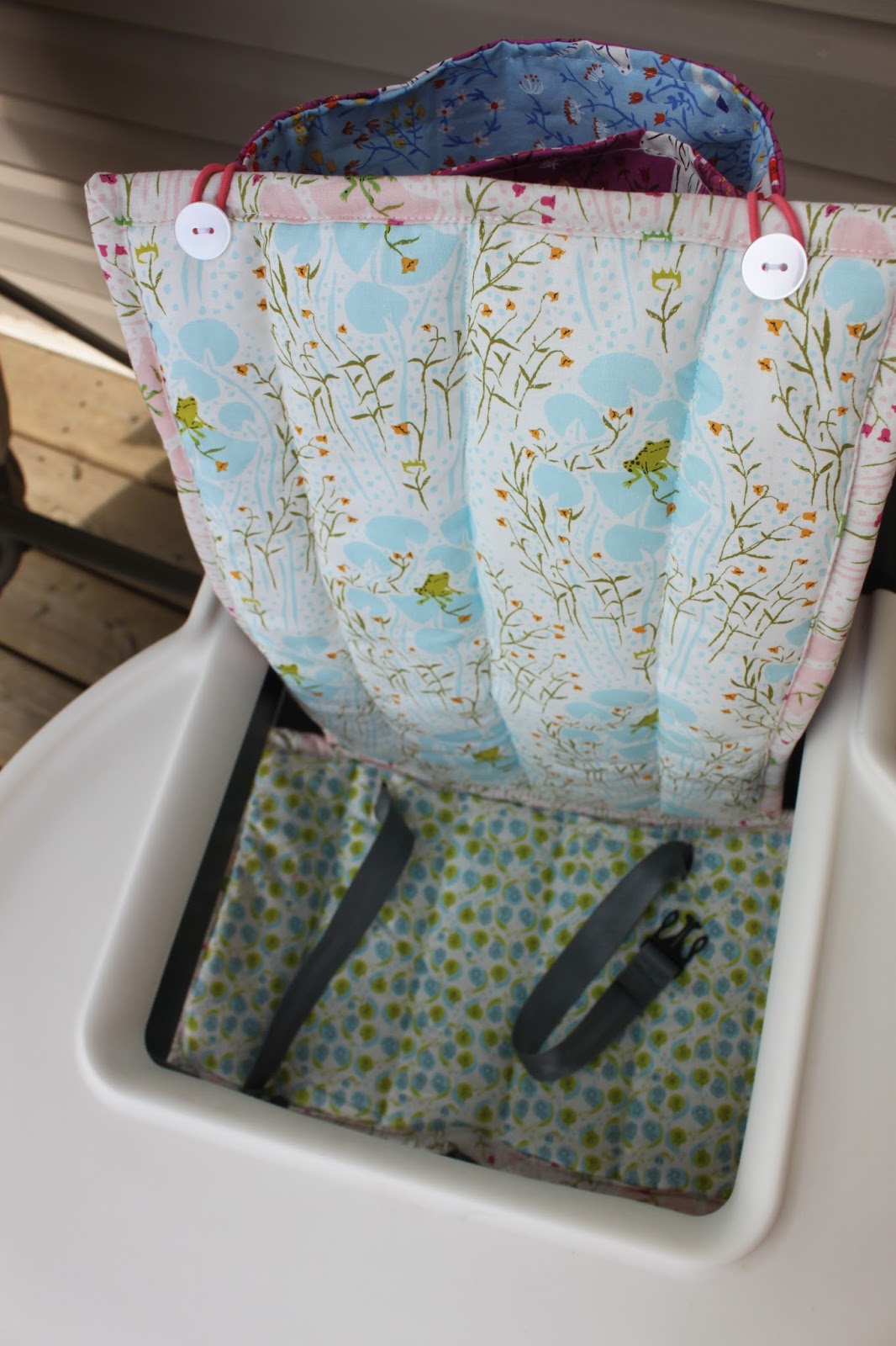 Daydreams of Quilts Reversible High Chair Cover with storage pocket