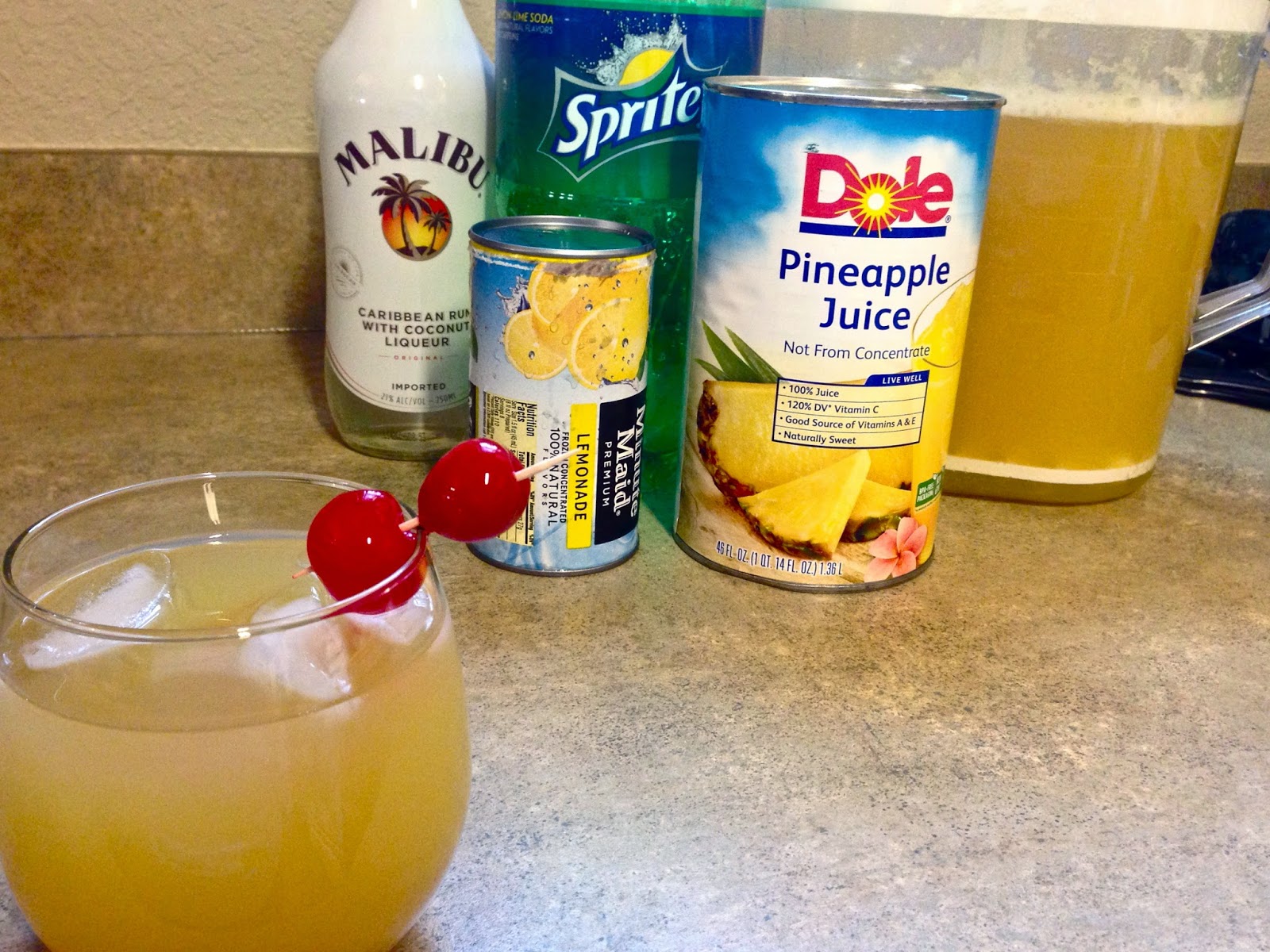 punch with pineapple juice and sprite