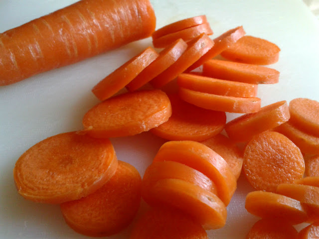 Zanahorias cortadas en rodajas