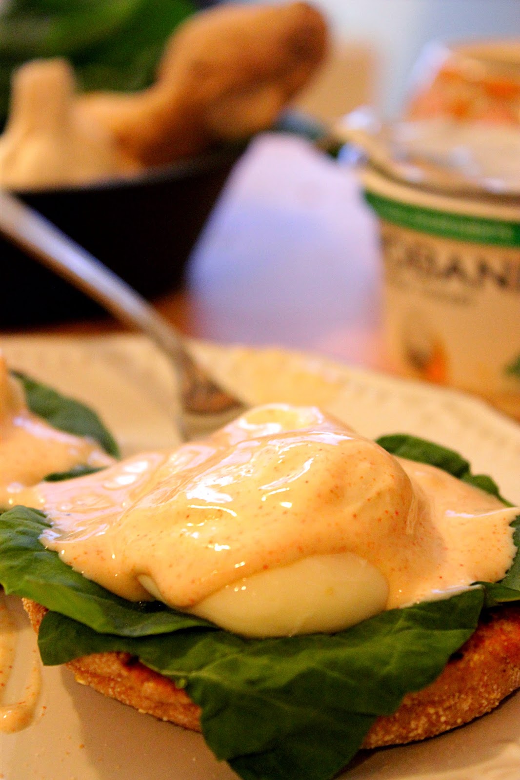 C'est La Veg. Eggs Florentine with Cumin Greek Yogurt Hollandaise