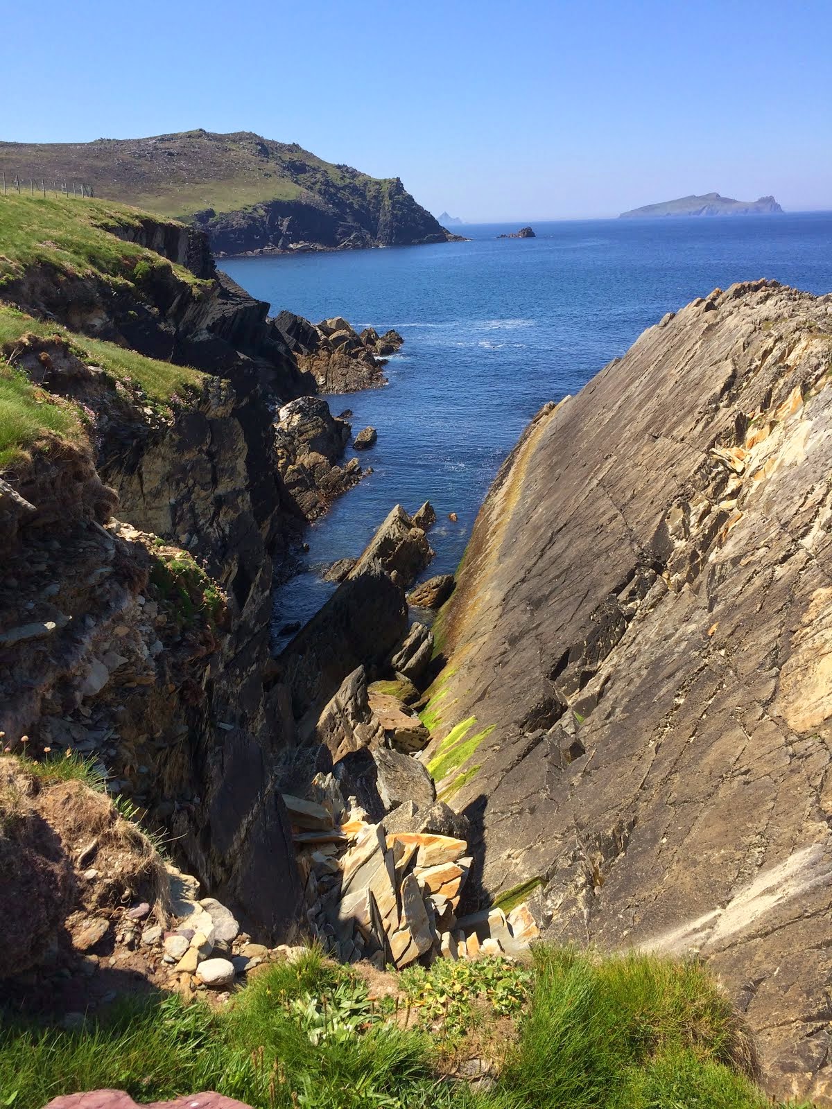 Cliff walking.