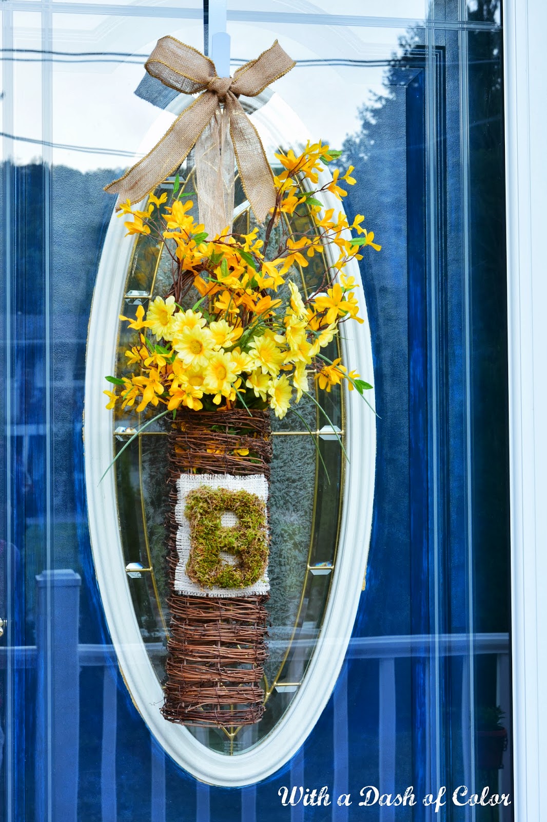 With a Dash of Color Front Door Monogrammed Basket