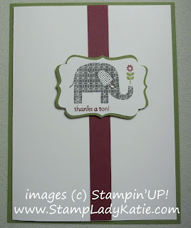 Card made with Stampin"UP! Sale-a-bration stamp set: Patterned Occasions