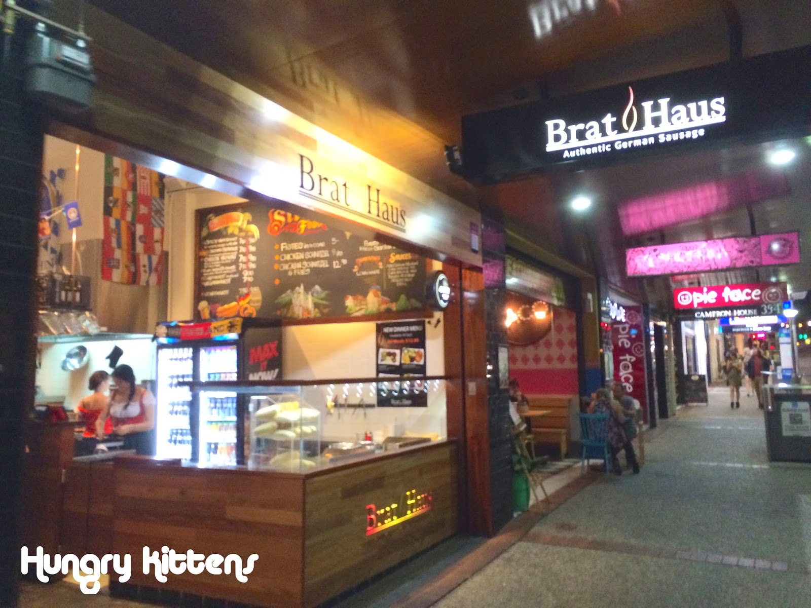 Hungry Kittens Brat Haus For Dinner