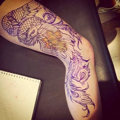 Modelos para tatuar nas pernas