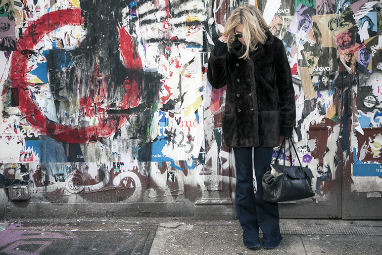 Fashion Over Reason in New York City, SoHo streets, bell bottoms, faux fur coat Fashion Over Reason in New York City, SoHo streets, bell bottoms, faux fur coat