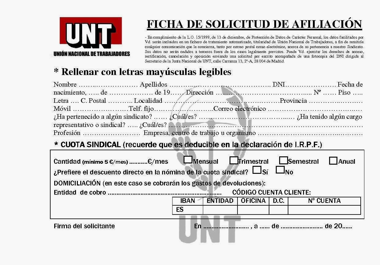 Descárgate la solicitud de afiliación a UNT pinchando en la imagen: