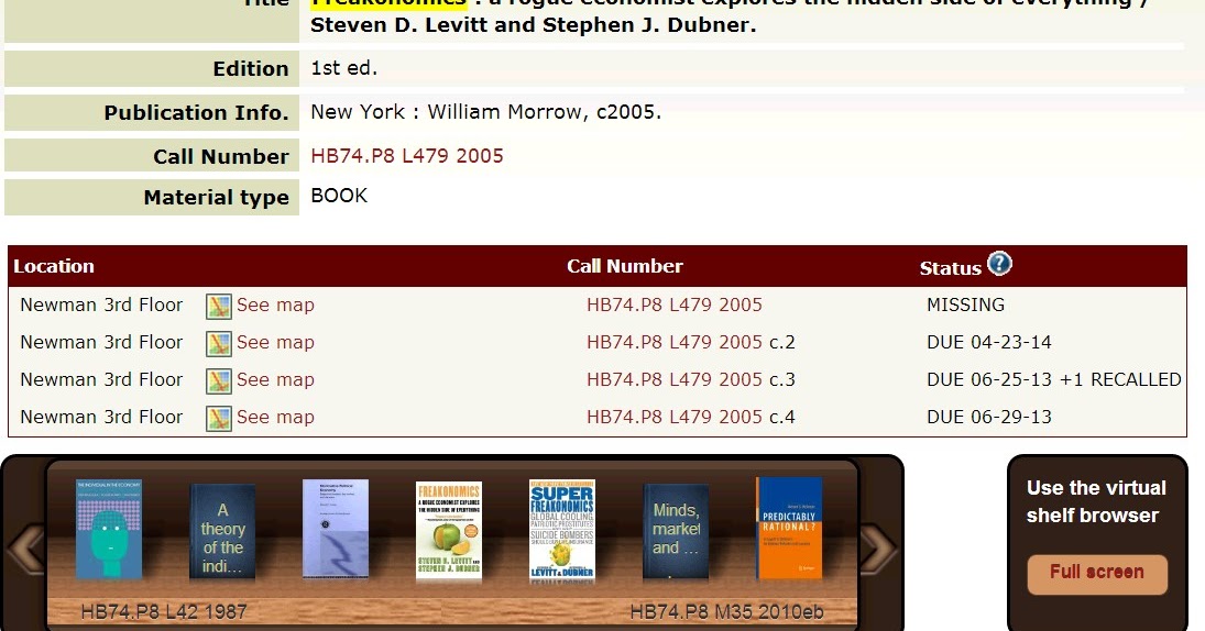 Musings about librarianship A survey of Library Virtual Shelves 8