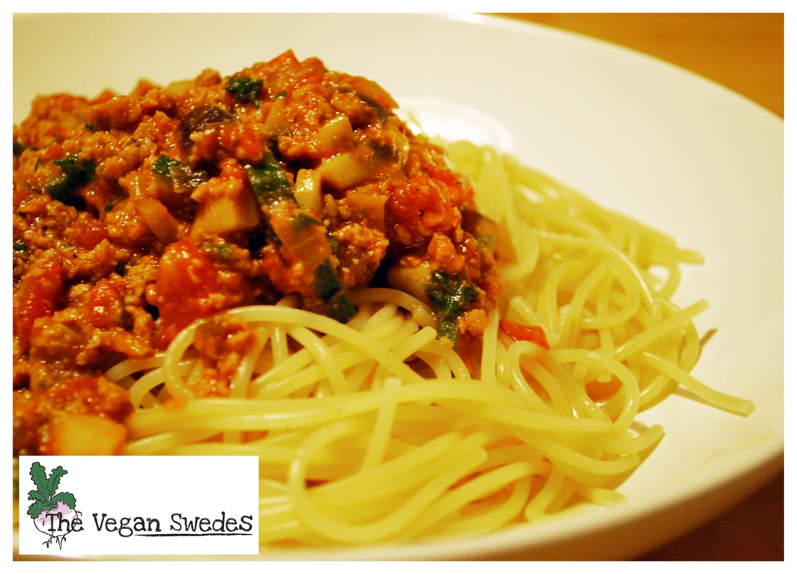 The Vegan Swedes Spaghetti With TVP Vegetable Sauce