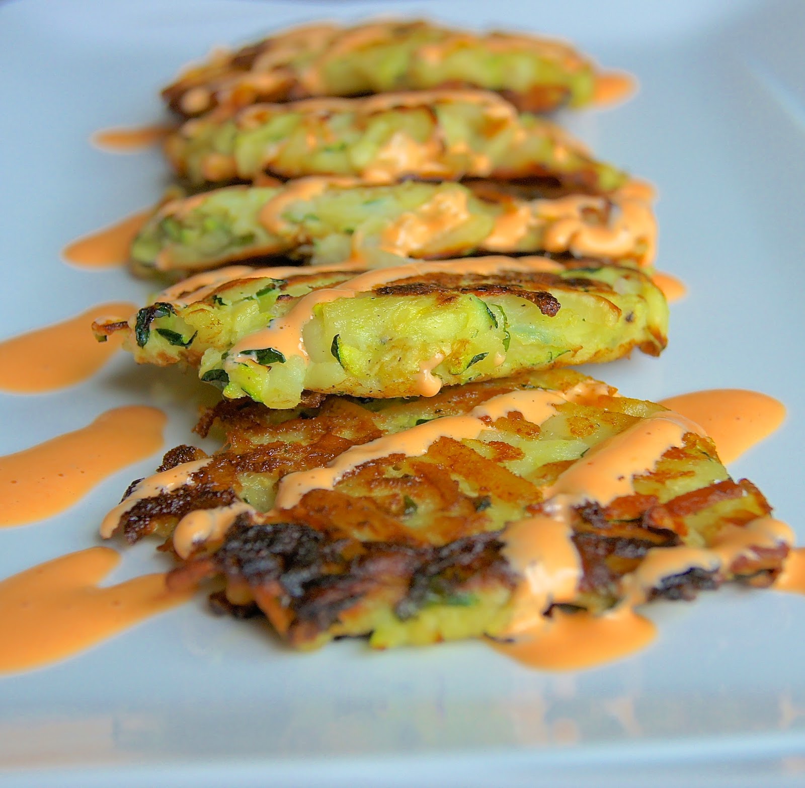 Healthy and Gourmet Zucchini and Potato Pancakes with Roasted Red