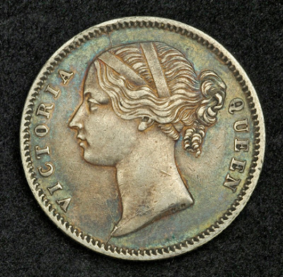 British India coins Queen Victoria silver coin Indian half rupee