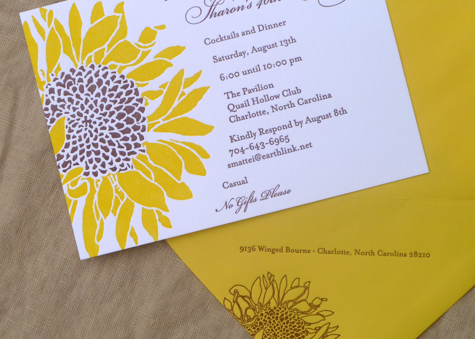 the wedding phile in the studio sunflower invitation