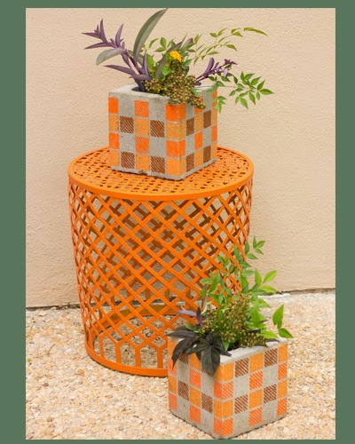 Vaso reutilize blocos de concreto