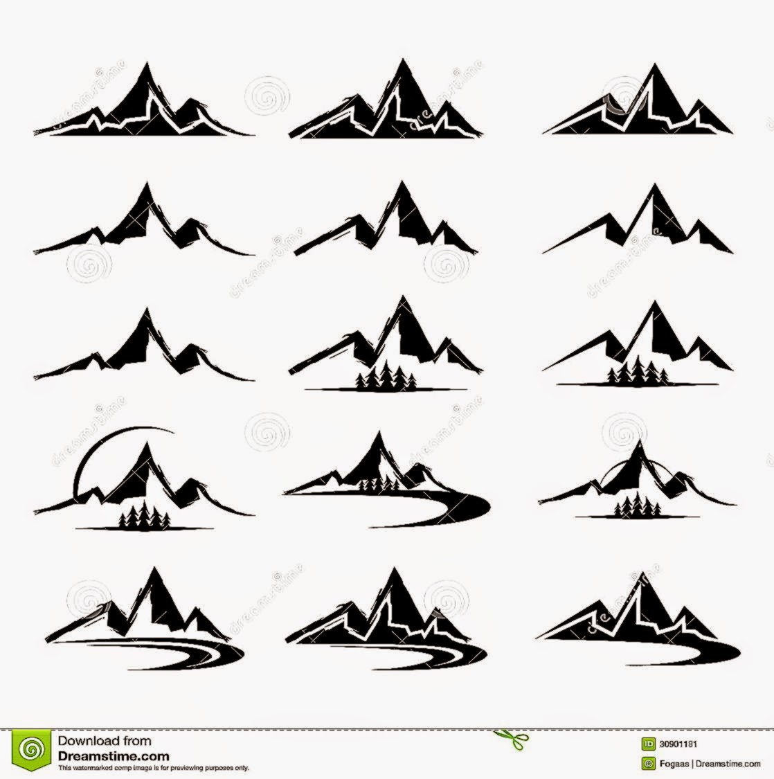 Mountain Icon Clipart Set Stock Image Image 30901181 Mountain Icon Clipart Set Stock Image Image 30901181