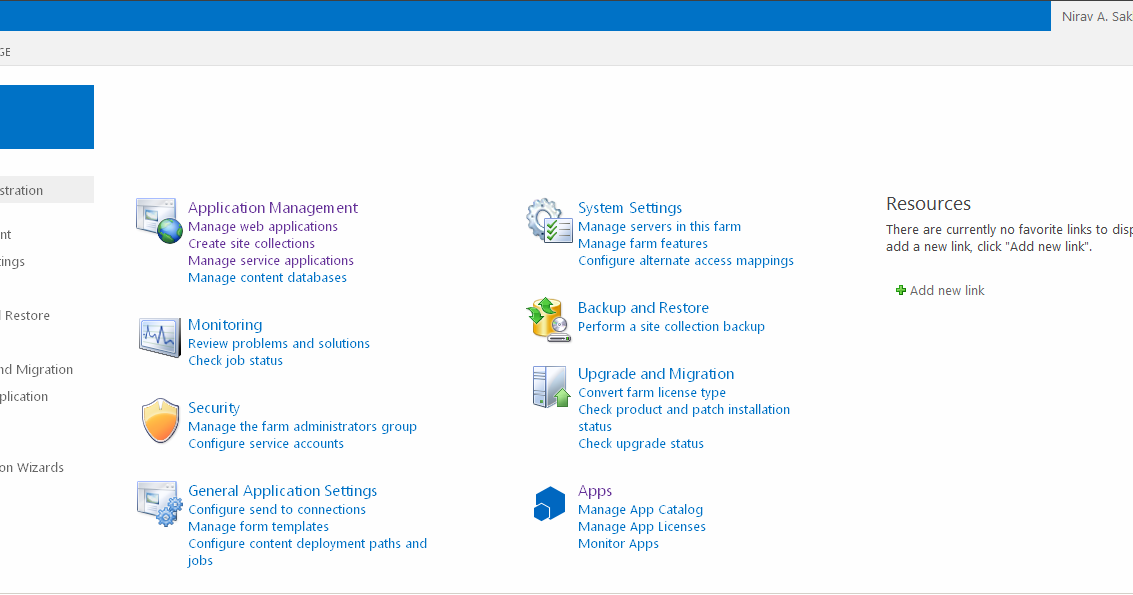 Microsoft Sharepoint Sharepoint 2013 Central Administration first look