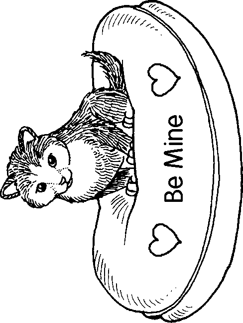 Cat Valentine Coloring Pages, Valentine Day Cats Printable