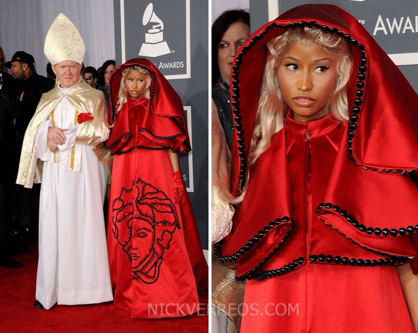 Nick Verreos: WHO WORE WHAT?..2012 Grammy Awards: Nicki Minaj in Custom  Atelier Versace