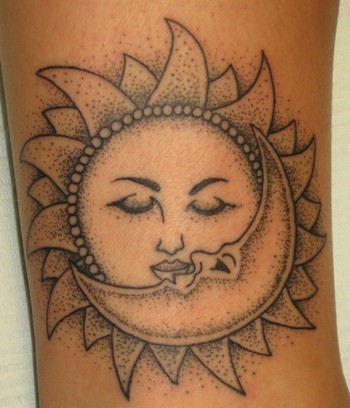 One Of The Most Popular Design For The Starandmoon Tattoos Sun And Moon