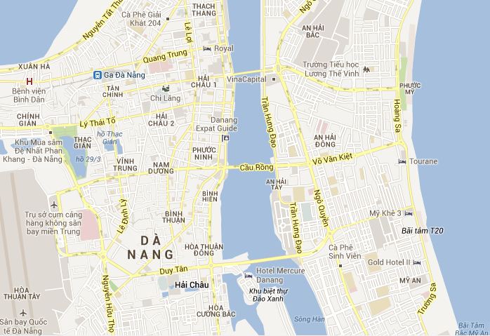 Danang city tourist map | Danang city Vietnam tourist maps