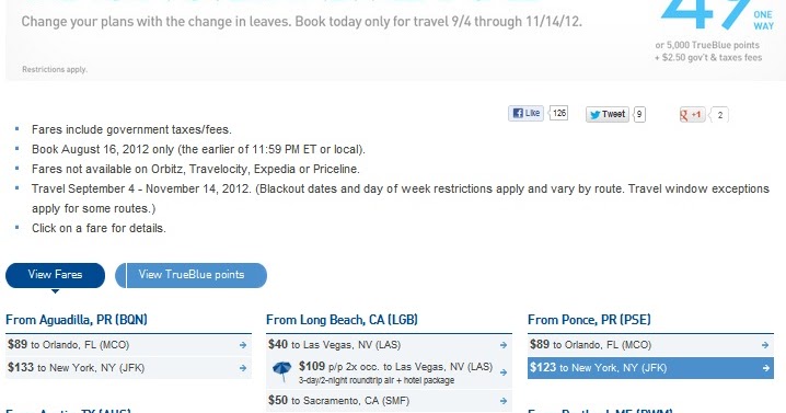 jetblue one day sale